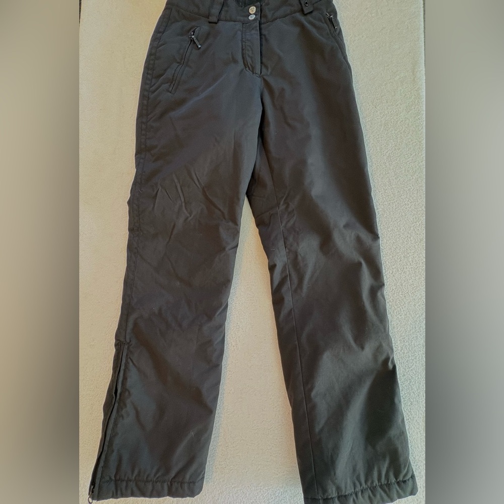 Fera Black Snow Ski Pants Size 4 Zipper Sides Women’s